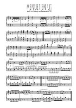 Téléchargez l'arrangement pour piano de la partition de Menuet en Ut en PDF